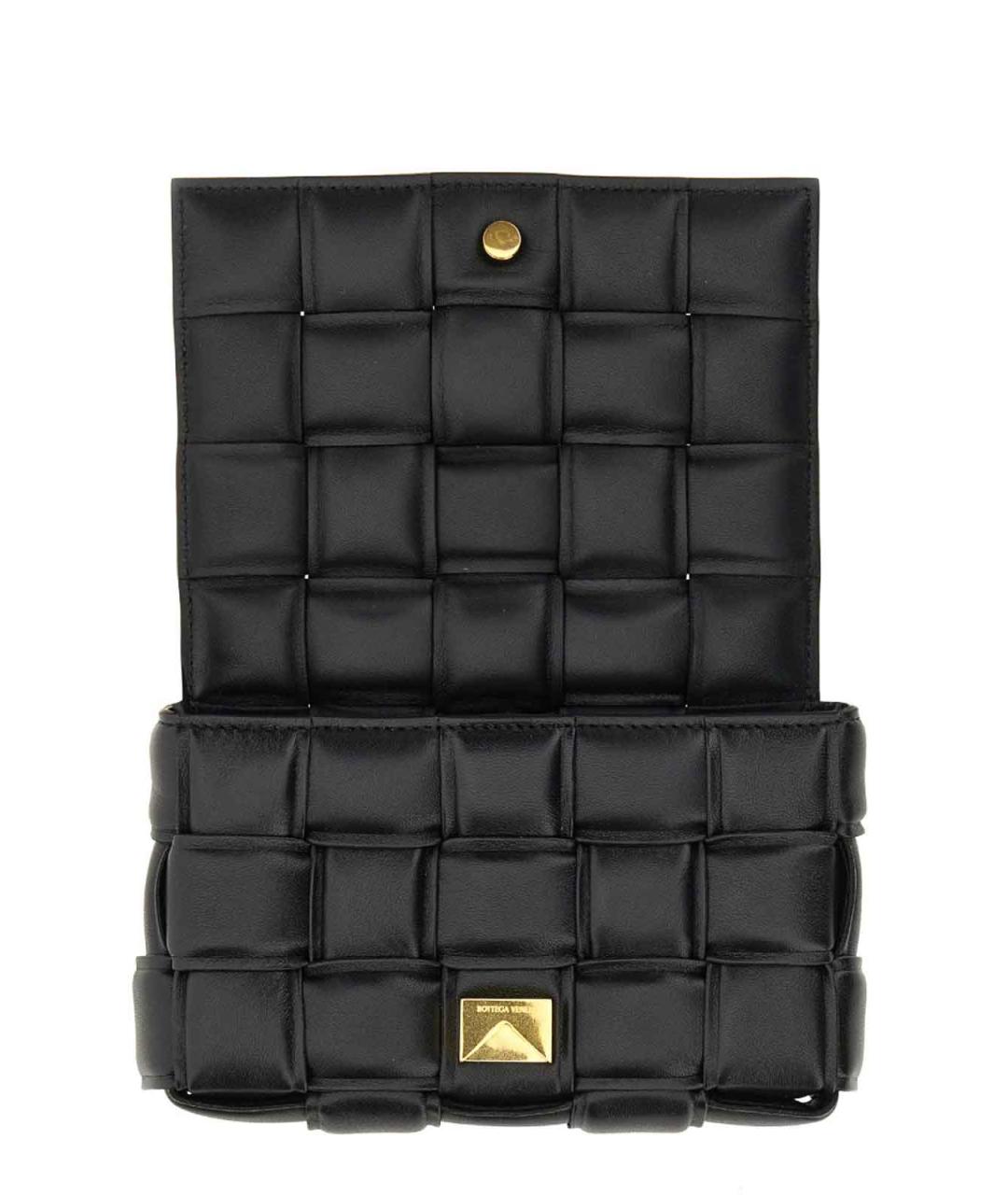 BOTTEGA VENETA Черная кожаная сумка через плечо, фото 5