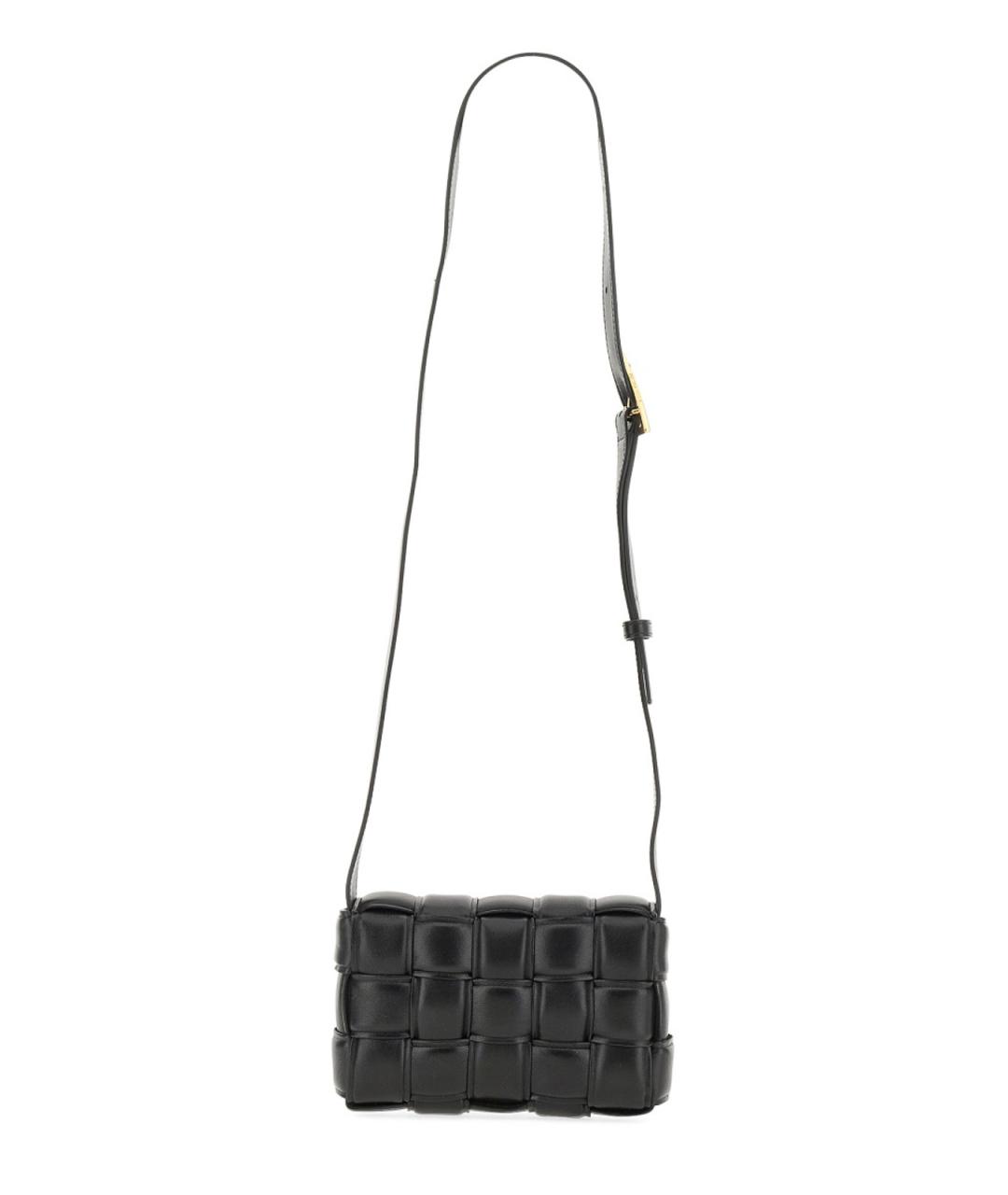 BOTTEGA VENETA Черная кожаная сумка через плечо, фото 2