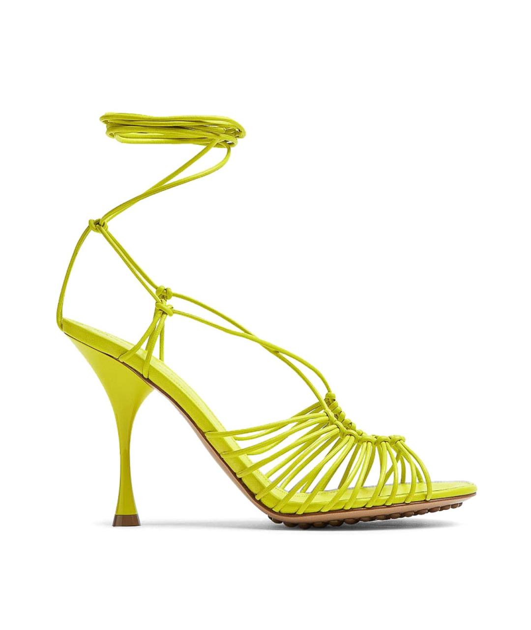 BOTTEGA VENETA Зеленые кожаные сандалии, фото 1