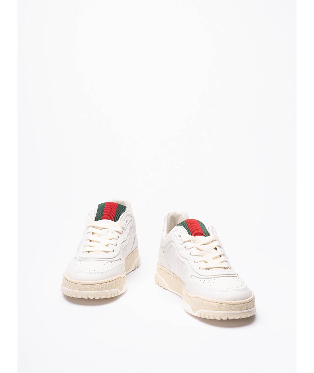 GUCCI Белые кожаные кроссовки, фото 2