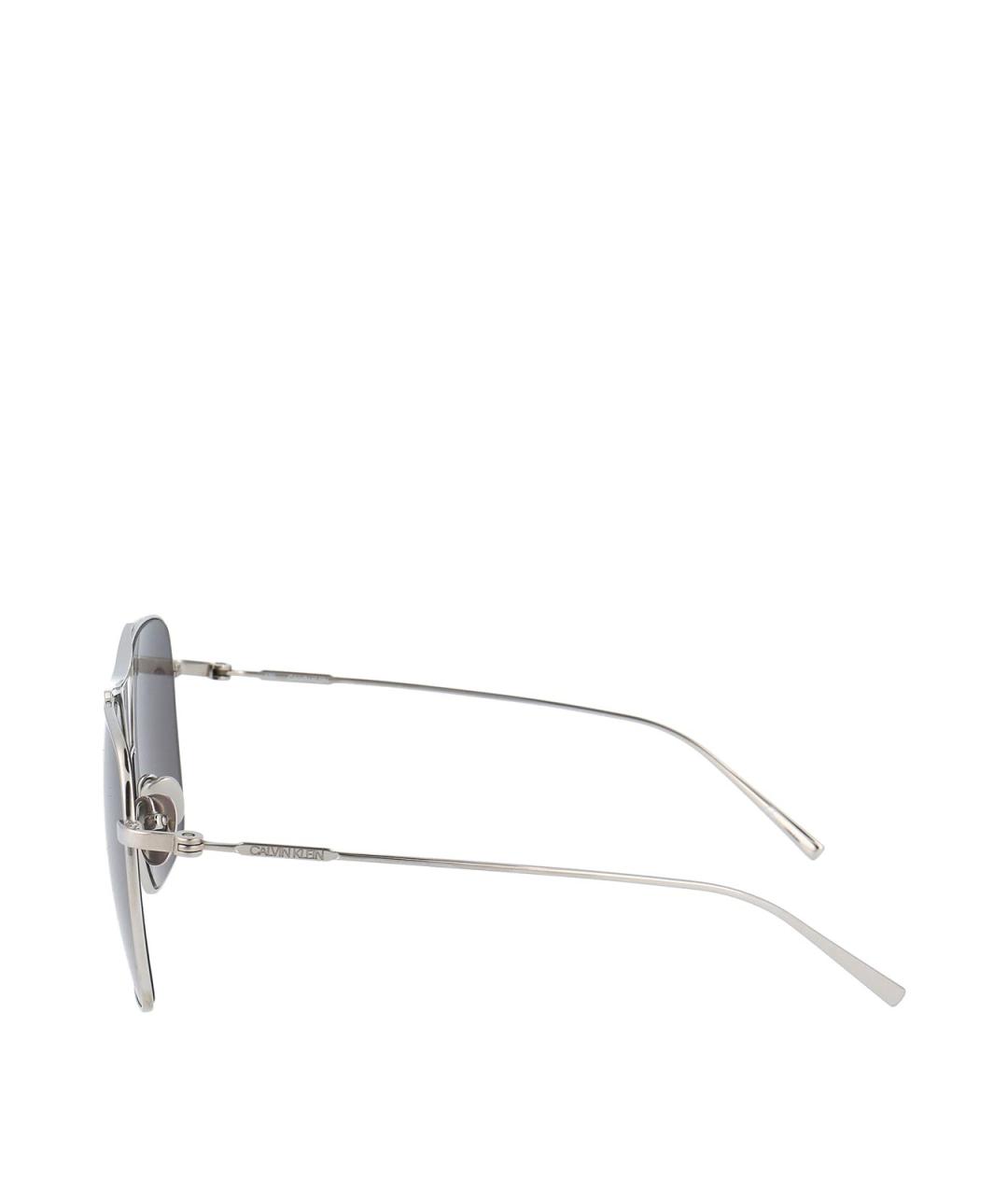 CALVIN KLEIN Серые металлические солнцезащитные очки, фото 3