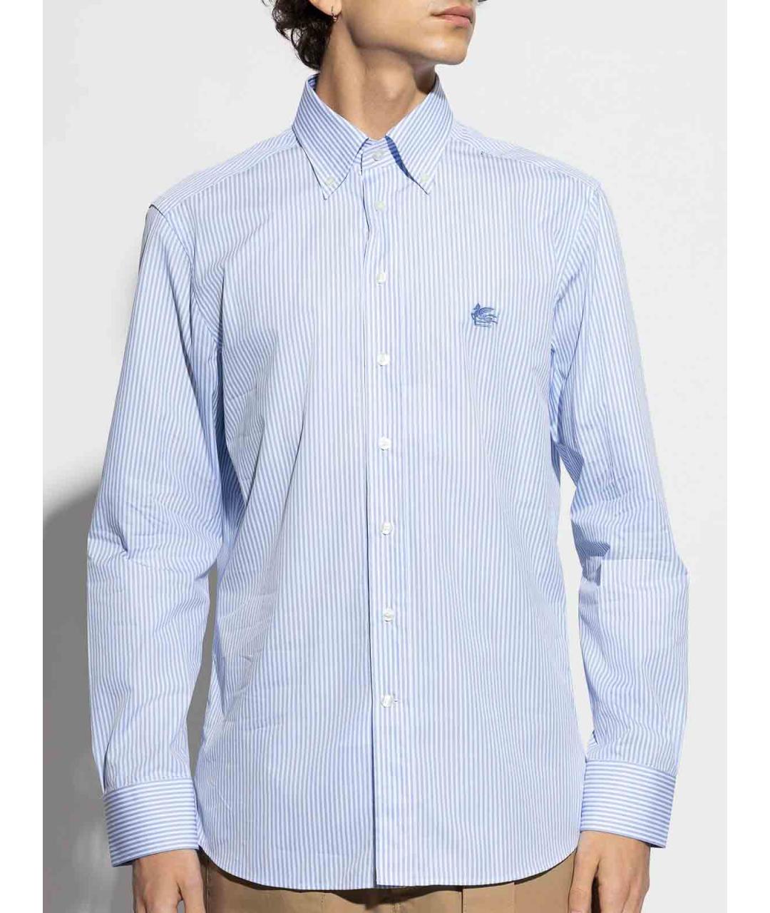 ETRO Голубая хлопковая кэжуал рубашка, фото 3