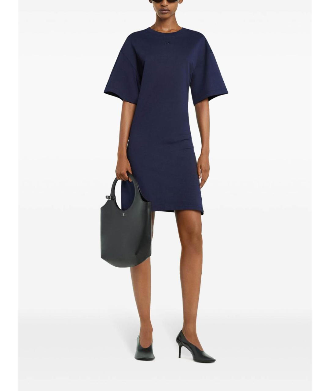 COURREGES Синее хлопковое повседневное платье, фото 3