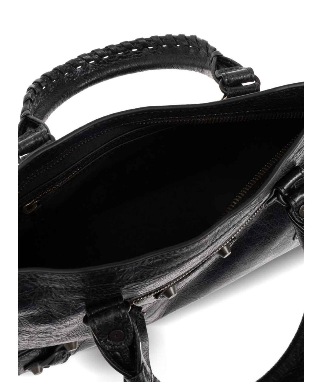 BALENCIAGA Черная кожаная сумка тоут, фото 2