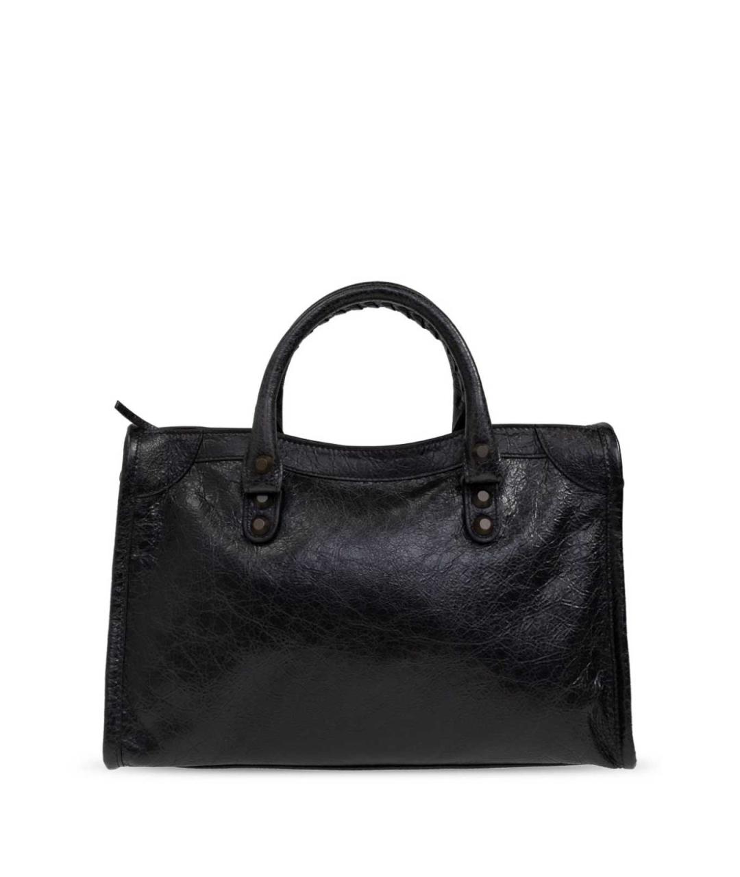 BALENCIAGA Черная кожаная сумка тоут, фото 6