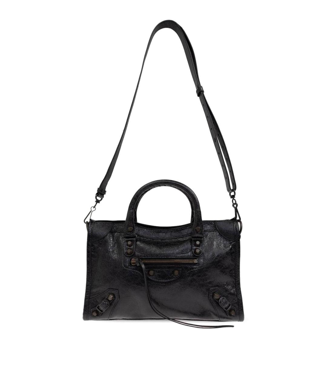 BALENCIAGA Черная кожаная сумка тоут, фото 1