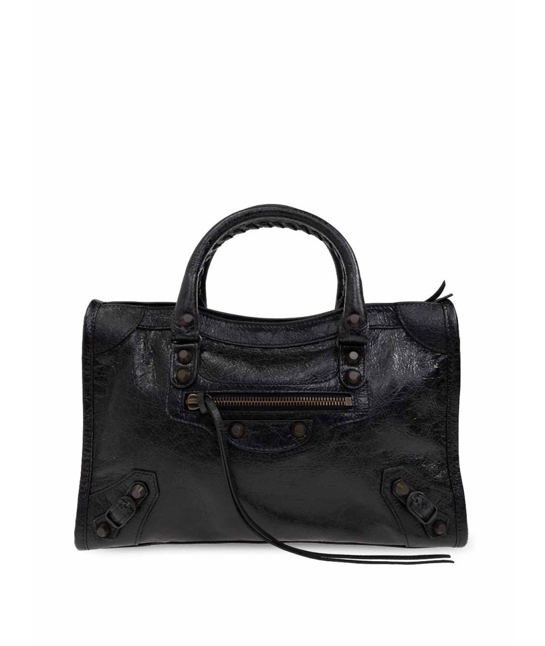 BALENCIAGA Черная кожаная сумка тоут, фото 3
