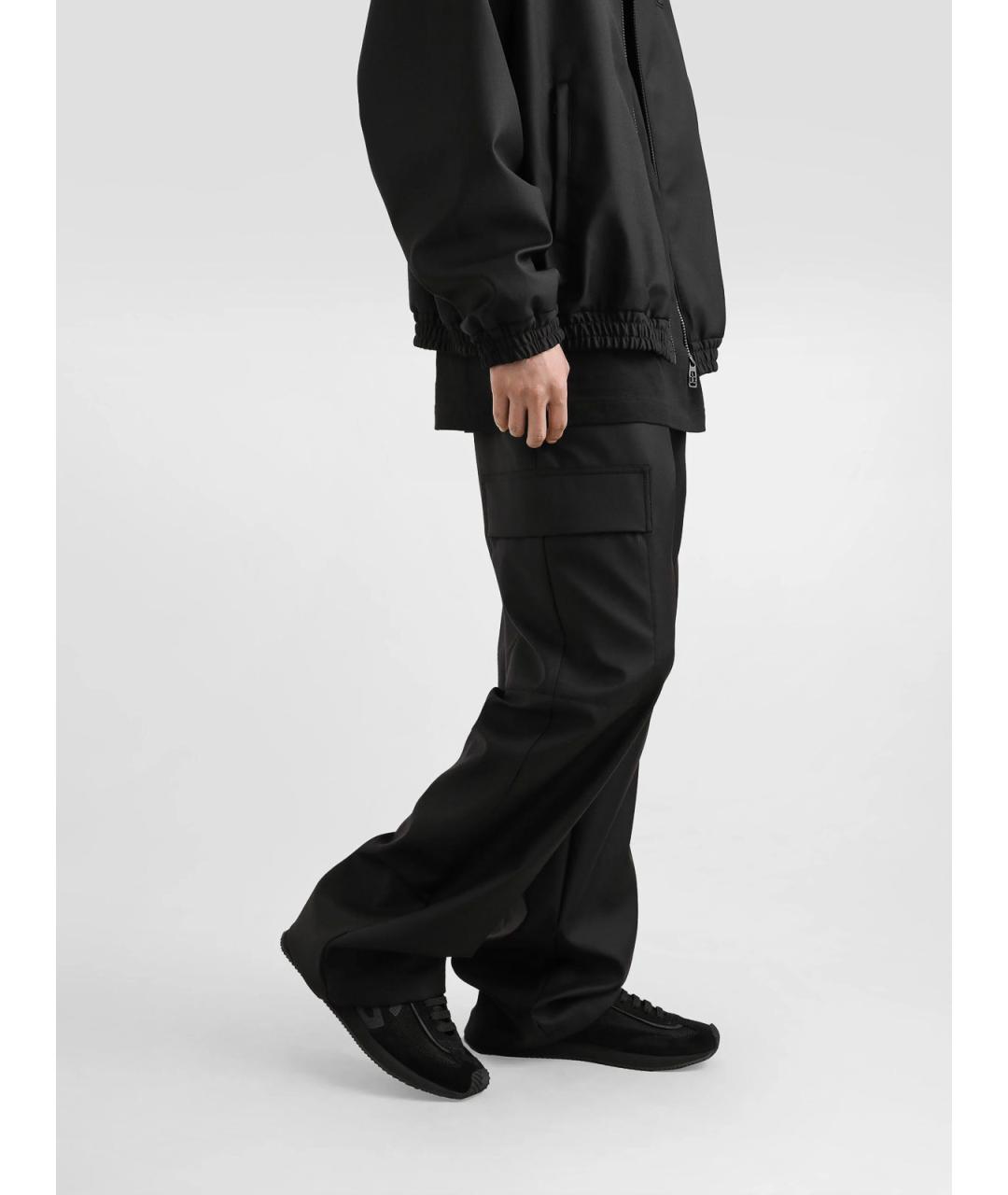 DOLCE&GABBANA Черные шерстяные повседневные брюки, фото 2