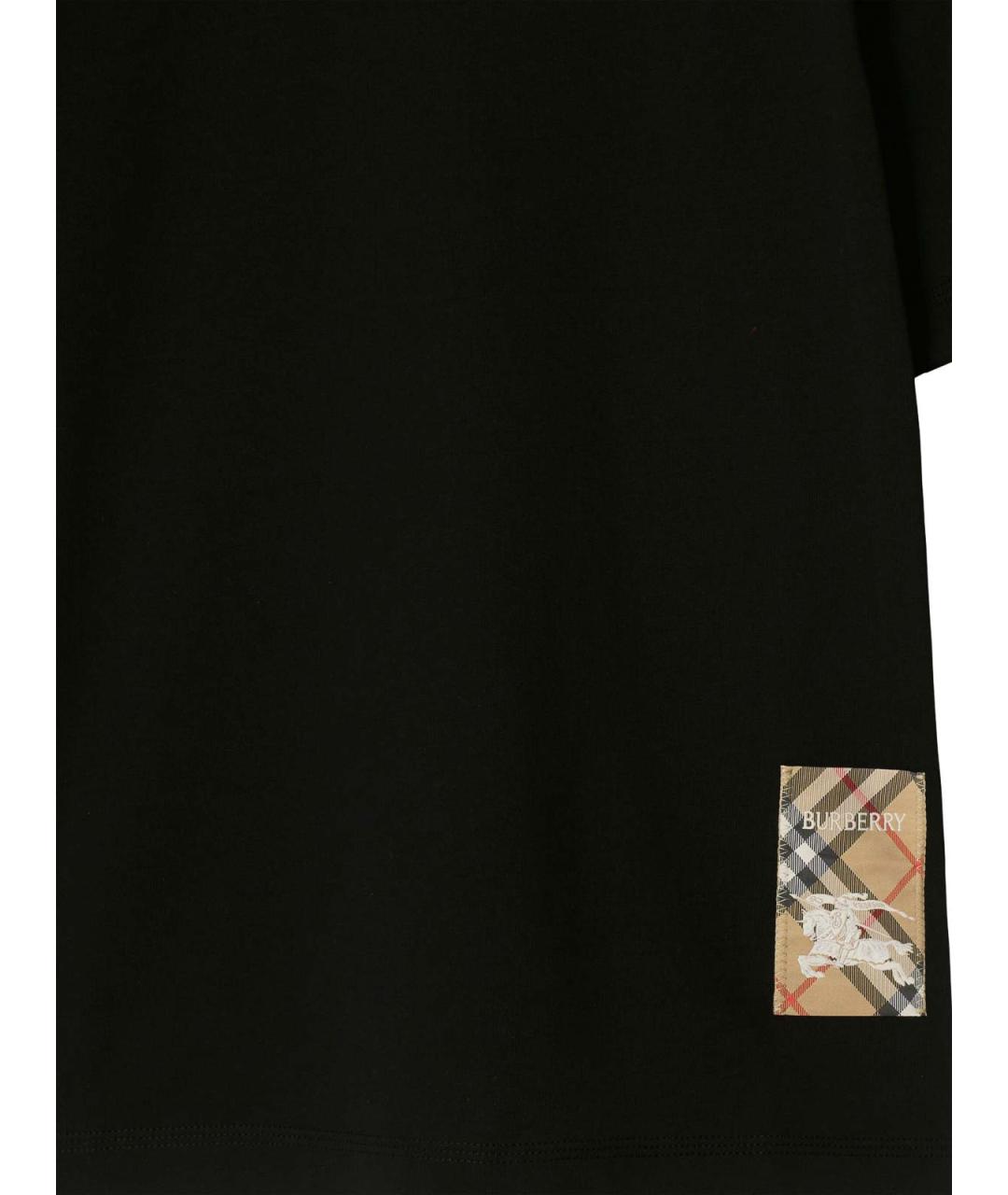 BURBERRY Черная хлопковая футболка, фото 5