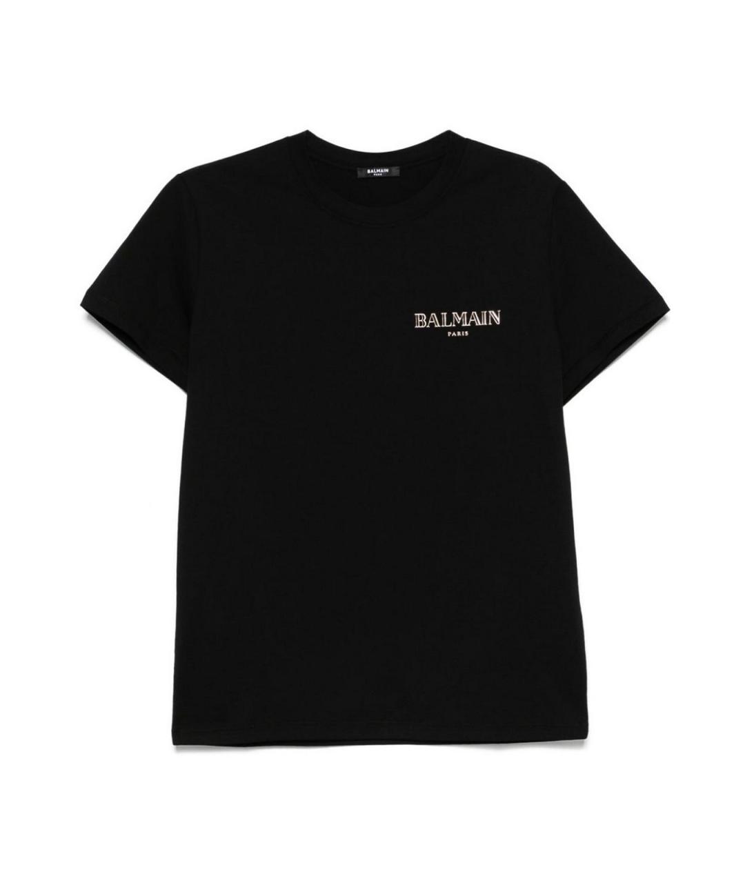 BALMAIN Черная хлопковая футболка, фото 1