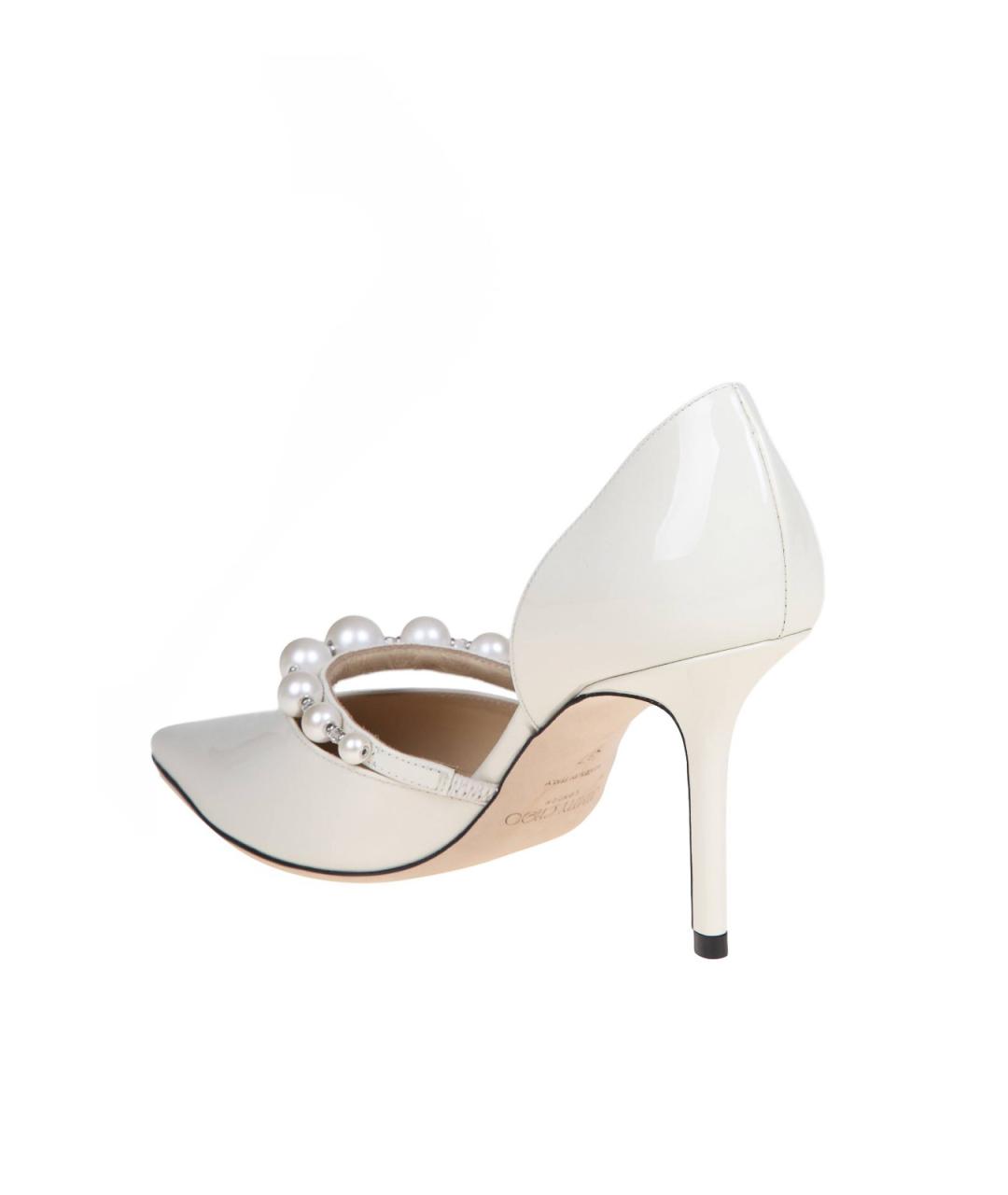 JIMMY CHOO Белые туфли из лакированной кожи, фото 4