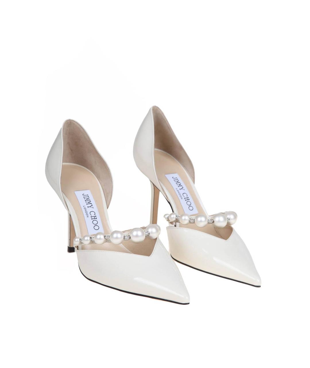 JIMMY CHOO Белые туфли из лакированной кожи, фото 2