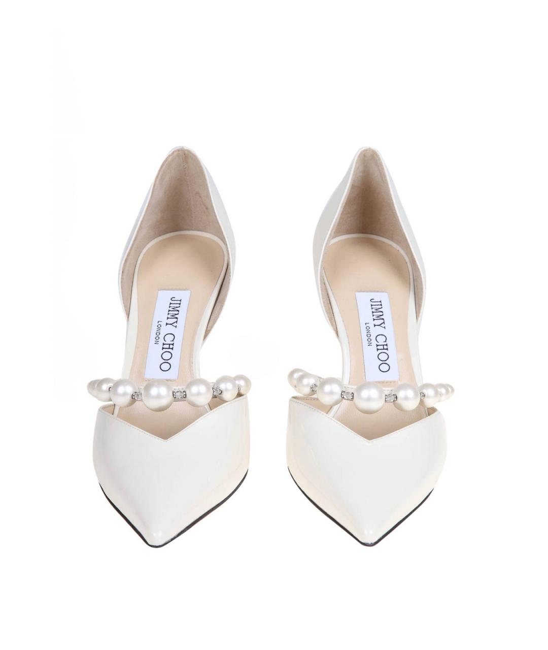 JIMMY CHOO Белые туфли из лакированной кожи, фото 3