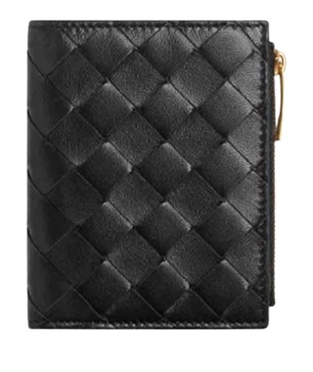BOTTEGA VENETA Черный кожаный кошелек, фото 1