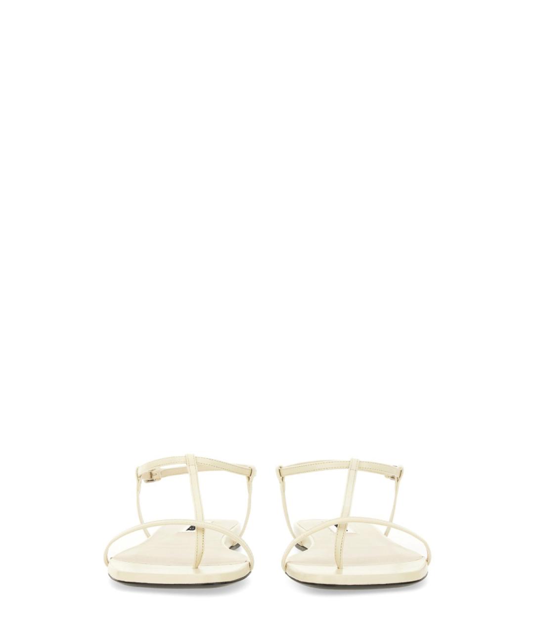 JIL SANDER Белые кожаные сандалии, фото 4