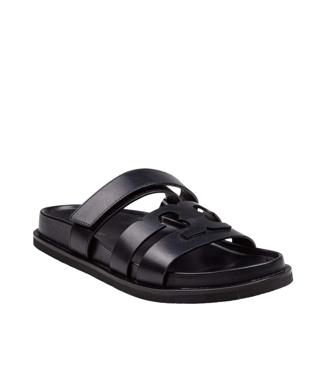TORY BURCH Черные кожаные сандалии, фото 2
