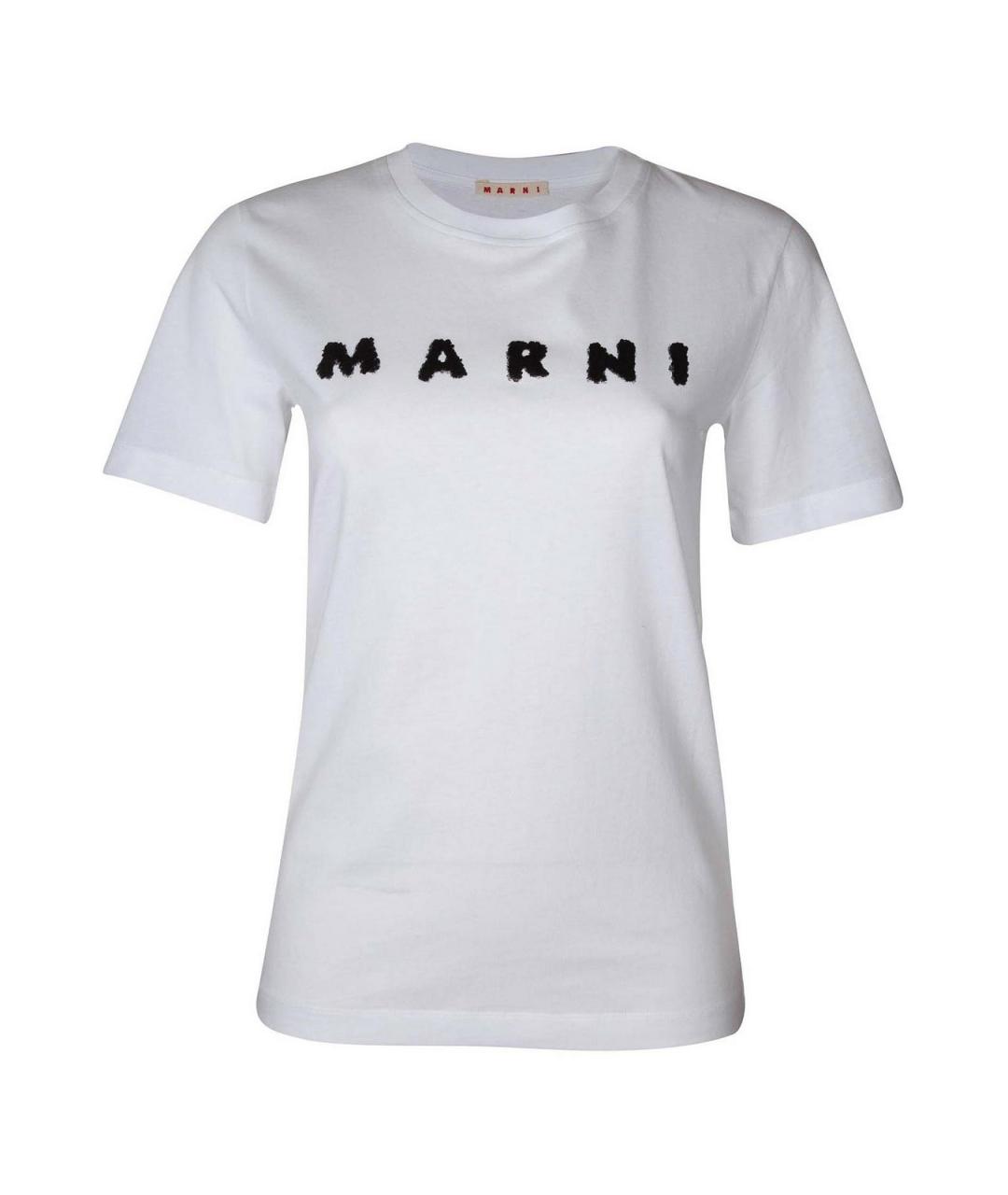 MARNI Белая хлопковая футболка, фото 1