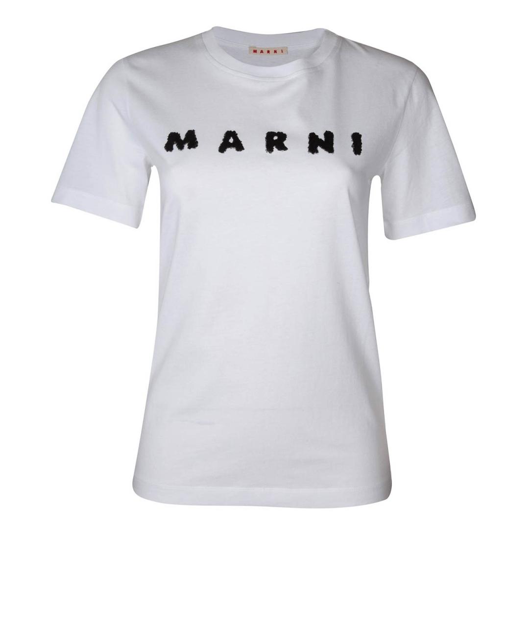 MARNI Белая хлопковая футболка, фото 3