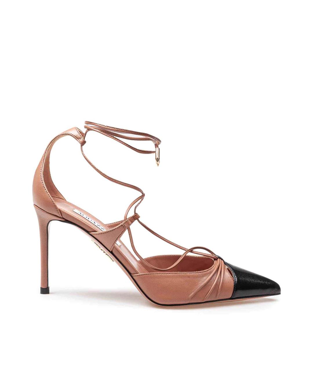 AQUAZZURA Розовые кожаные туфли, фото 1