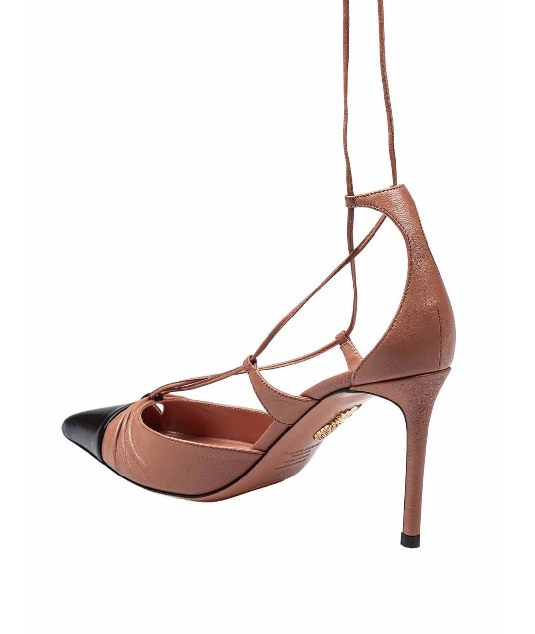 AQUAZZURA Розовые кожаные туфли, фото 4