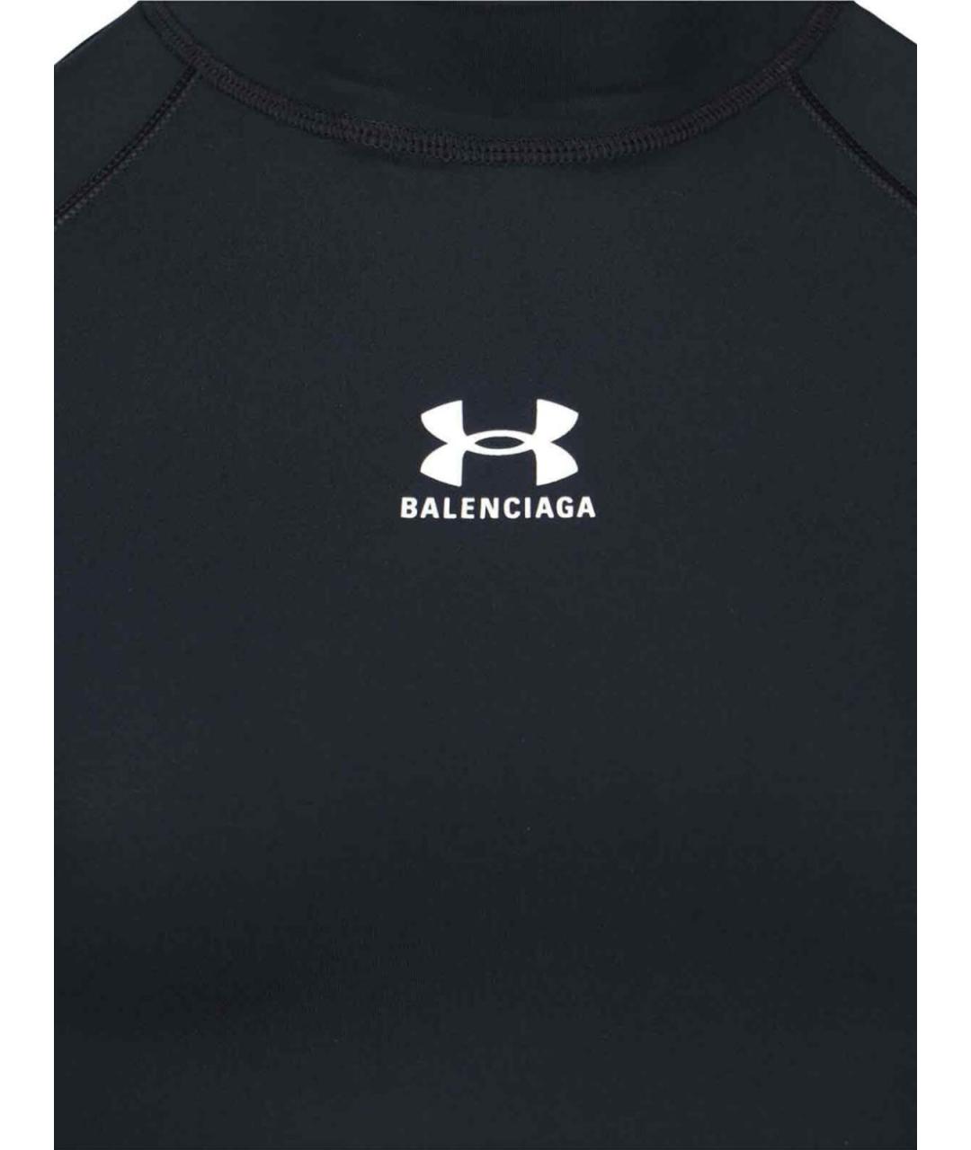 BALENCIAGA Черная хлопковая футболка, фото 3