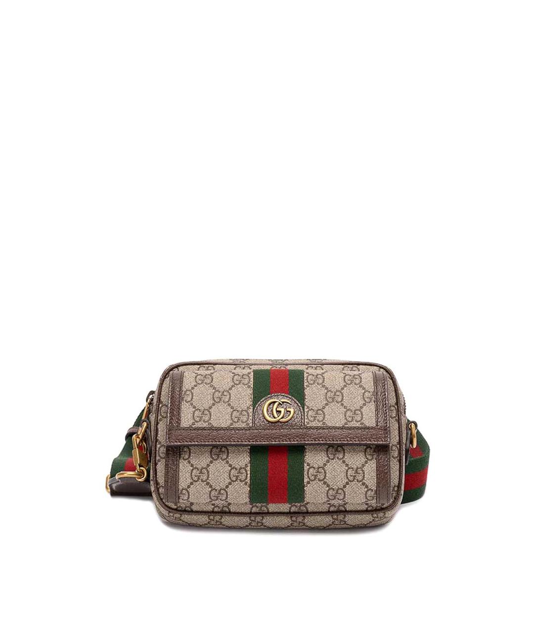 GUCCI Бежевая тканевая сумка на плечо, фото 1