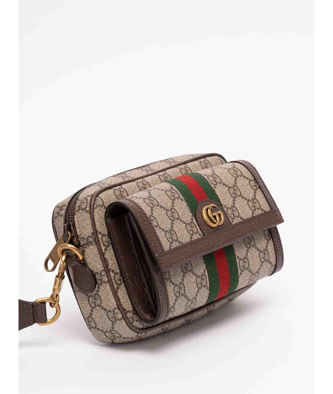 GUCCI Бежевая тканевая сумка на плечо, фото 3