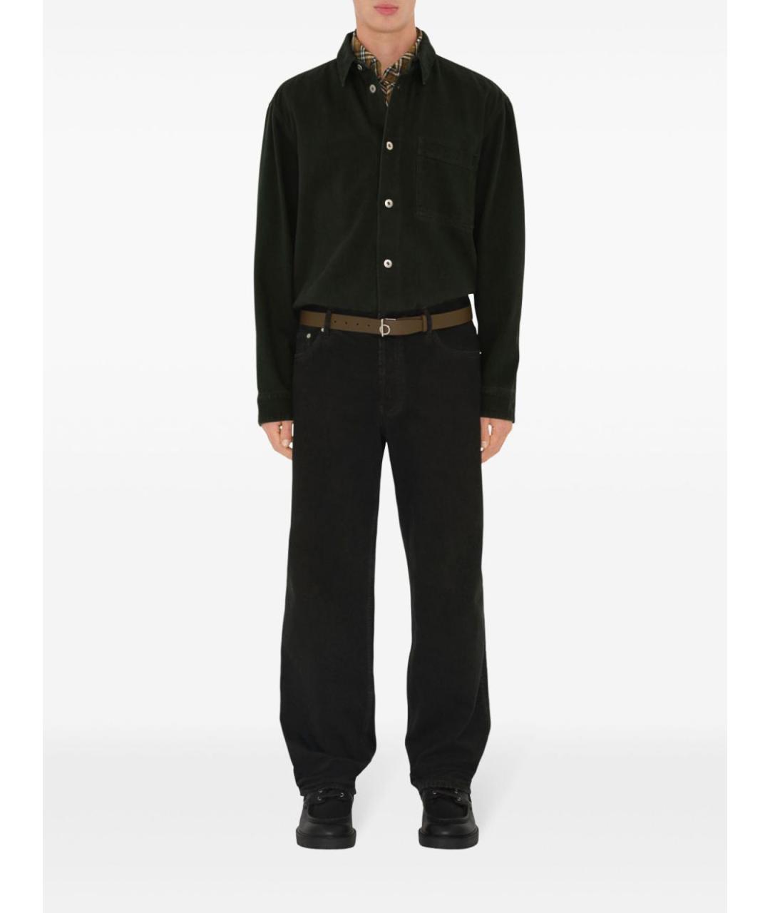 BURBERRY Черные хлопковые повседневные брюки, фото 2