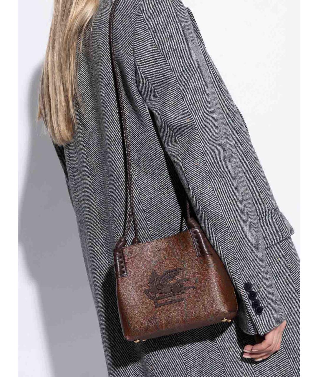 ETRO Коричневая тканевая сумка через плечо, фото 2