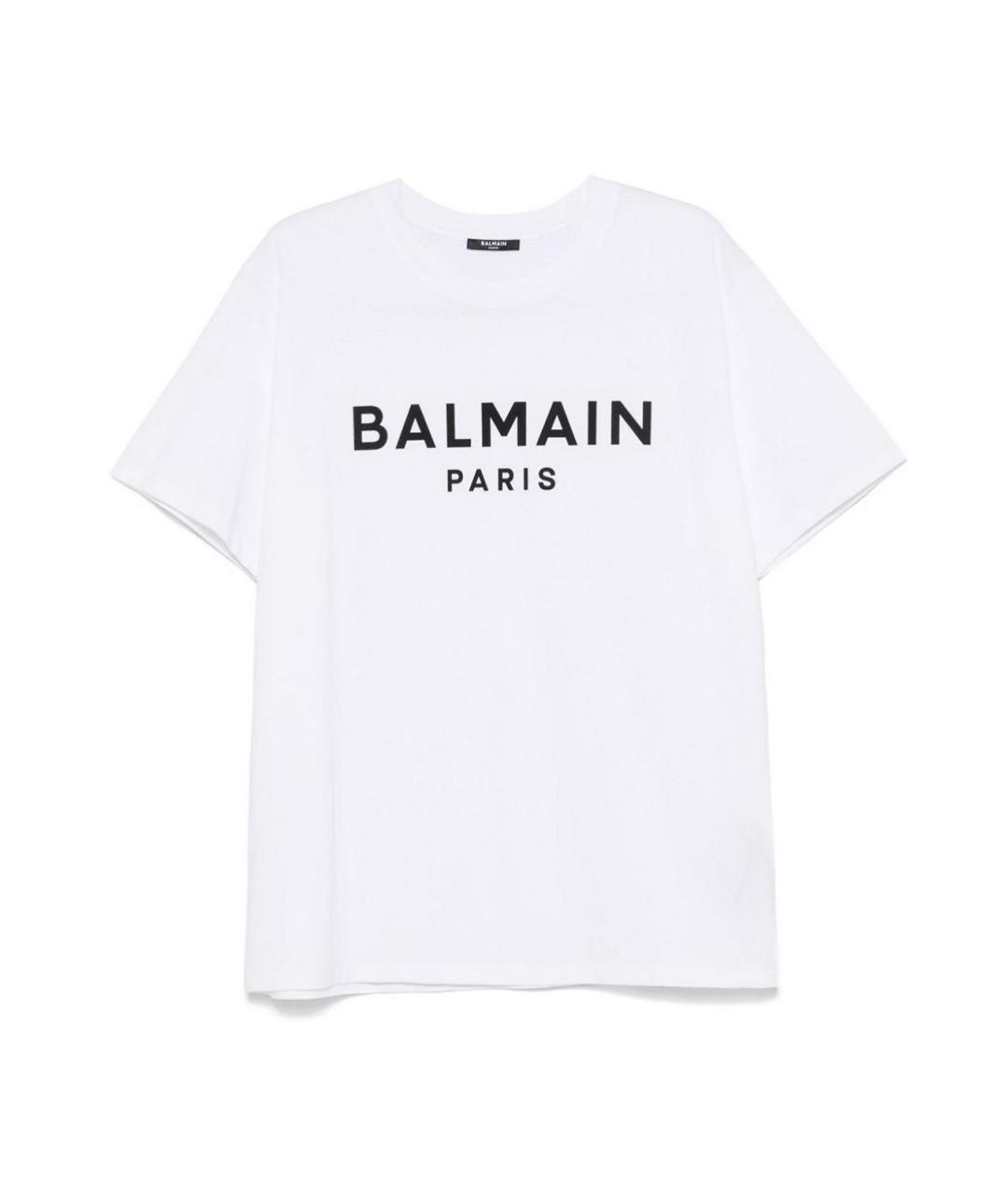 BALMAIN Белая хлопковая футболка, фото 1
