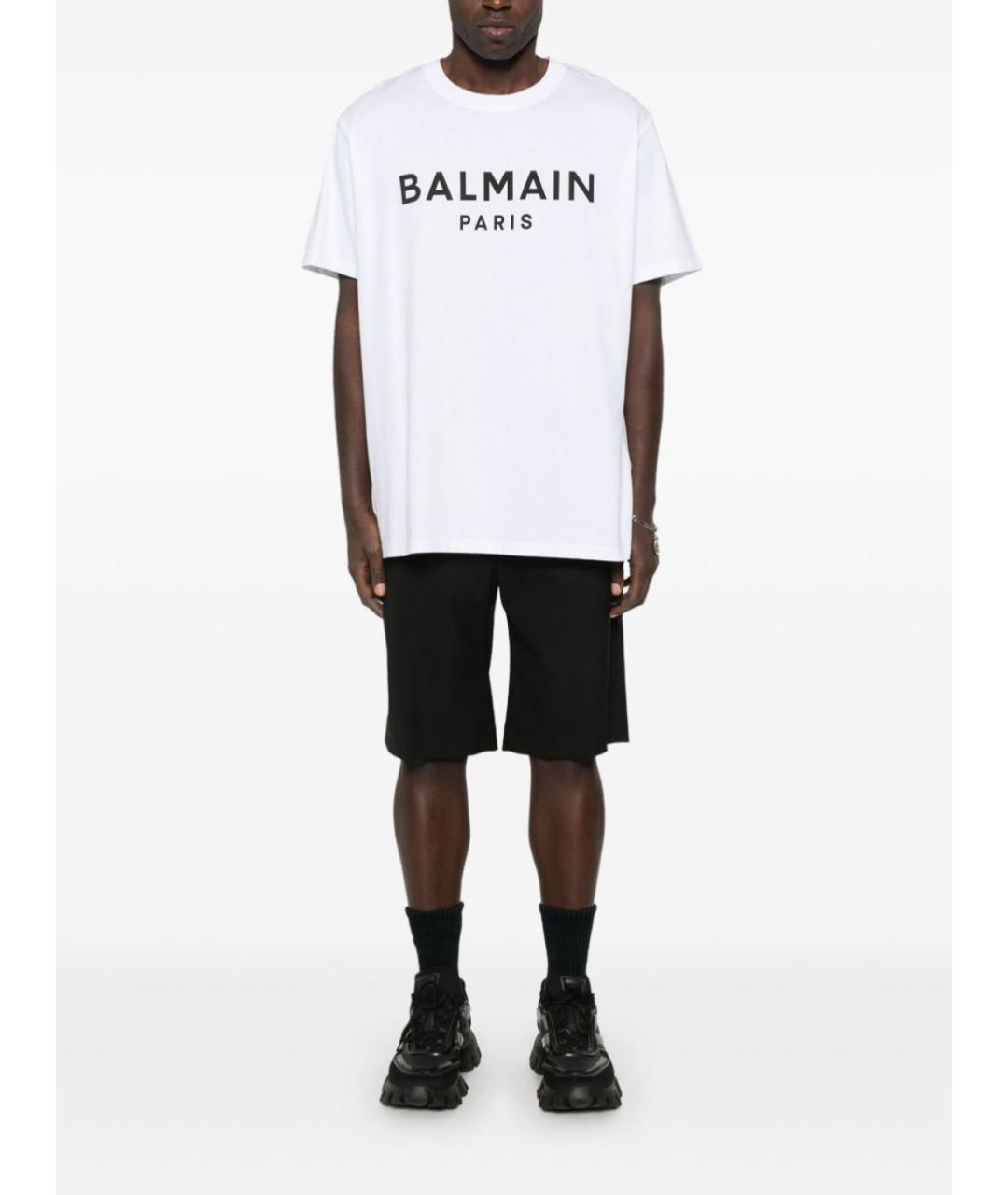 BALMAIN Белая хлопковая футболка, фото 4