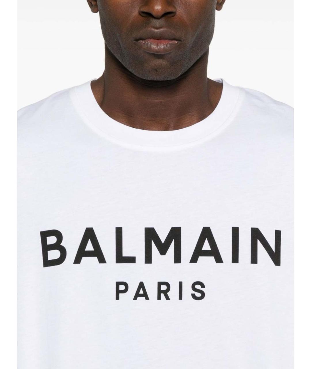 BALMAIN Белая хлопковая футболка, фото 2