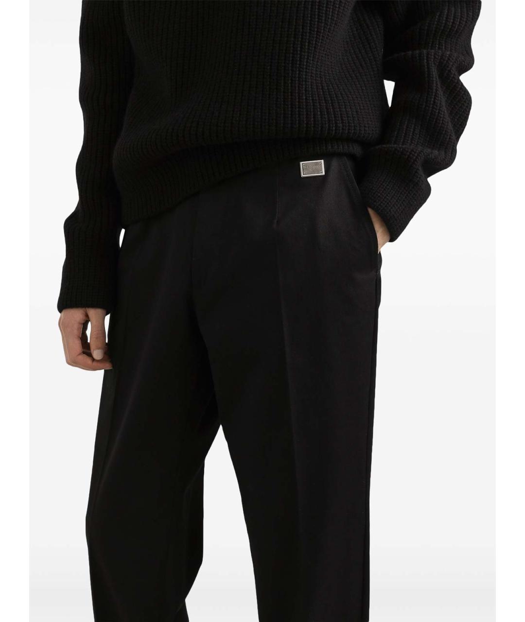 DOLCE&GABBANA Черные хлопковые повседневные брюки, фото 4