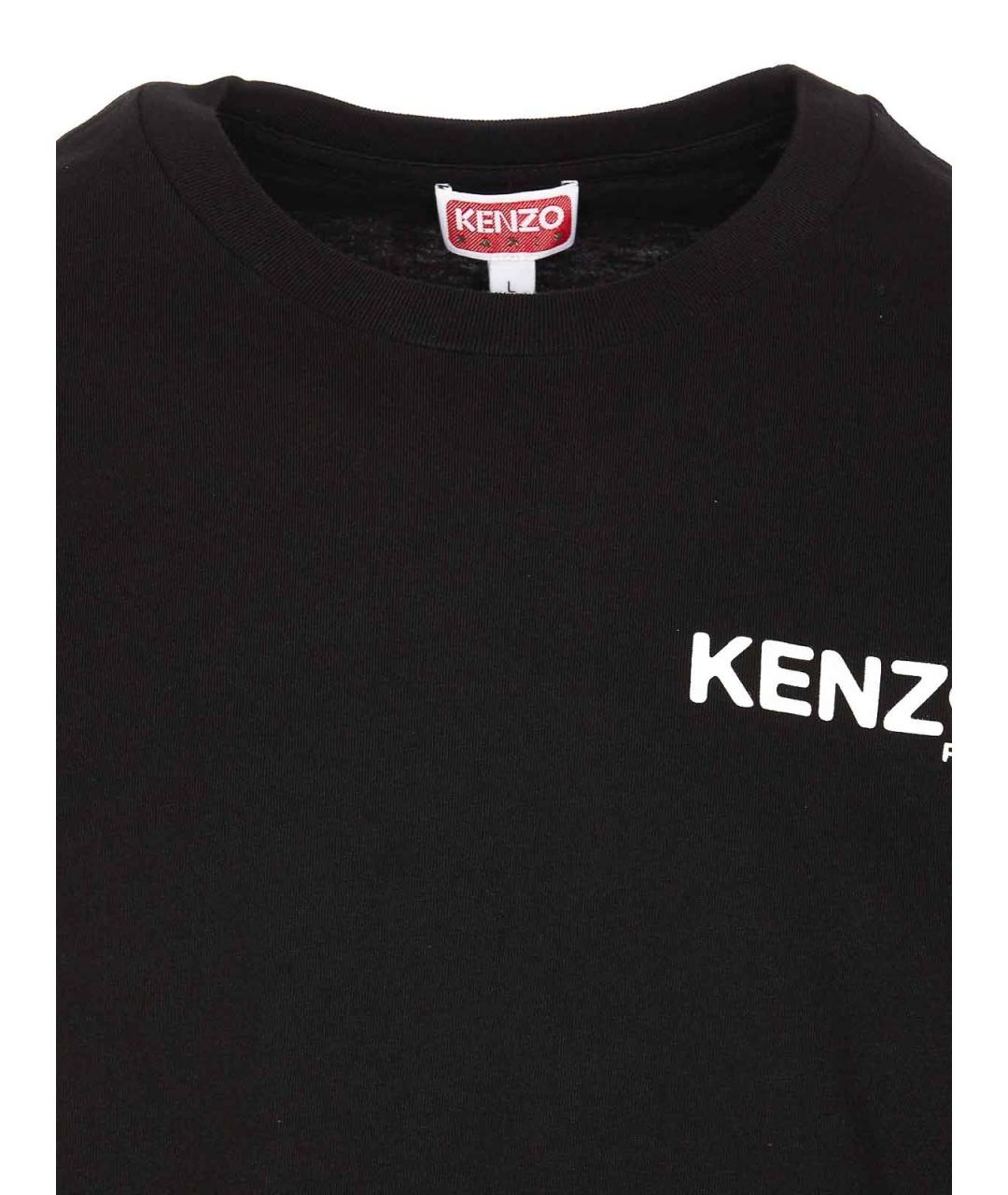 KENZO Черная хлопковая футболка, фото 4