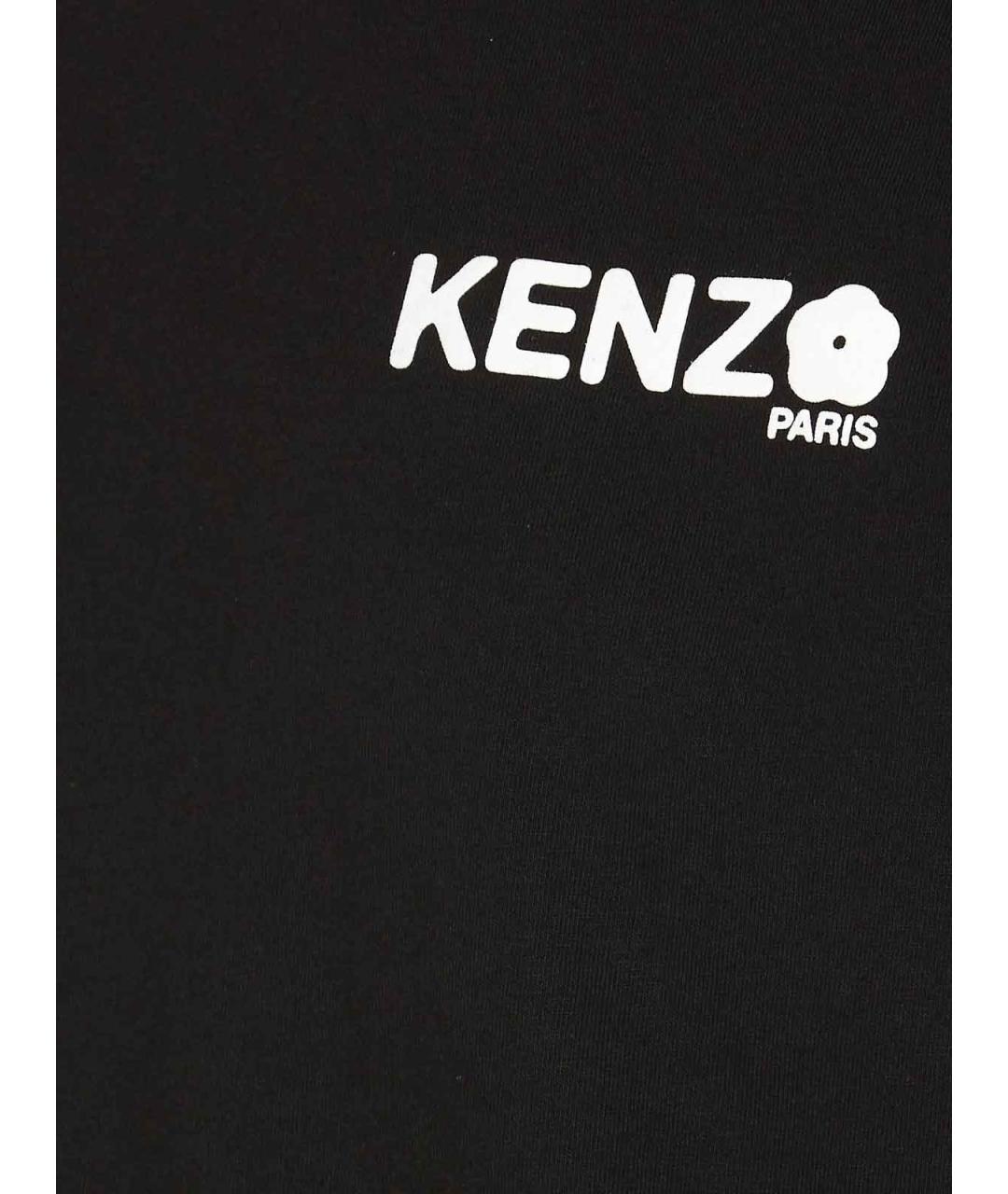 KENZO Черная хлопковая футболка, фото 3