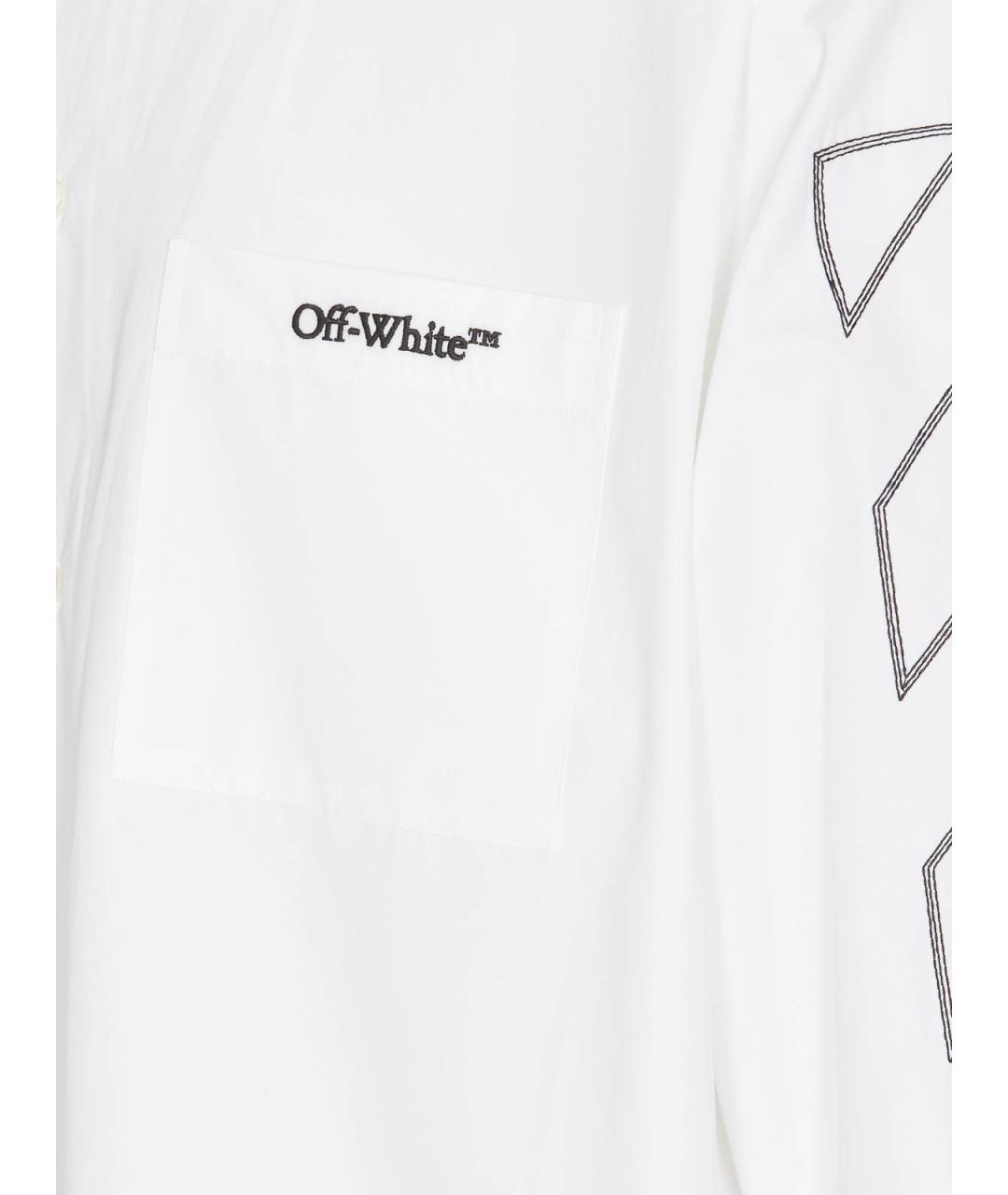 OFF-WHITE Белая хлопковая классическая рубашка, фото 3