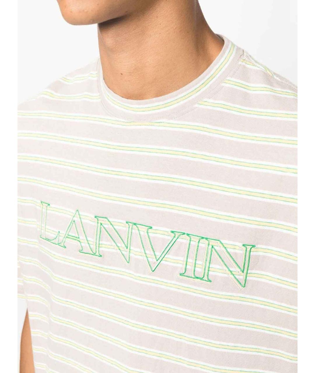 LANVIN Мульти хлопковая футболка, фото 5