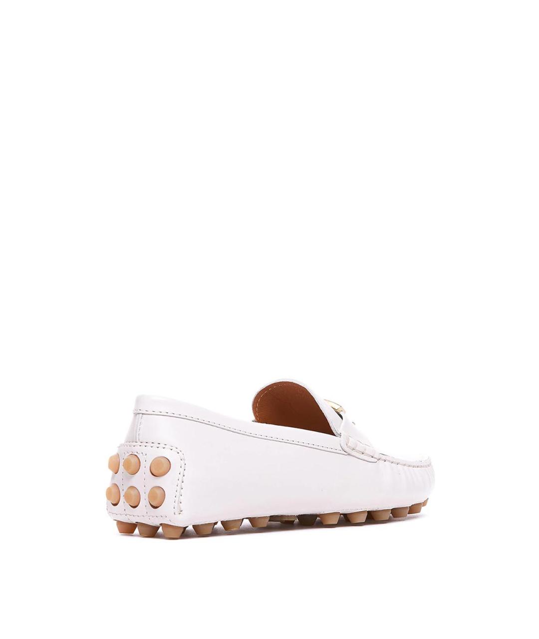 TOD'S Белые кожаные лоферы, фото 2