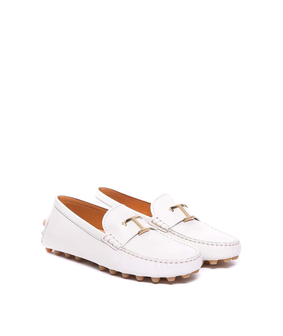 TOD'S Белые кожаные лоферы, фото 4