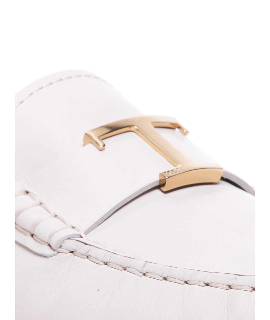TOD'S Белые кожаные лоферы, фото 3