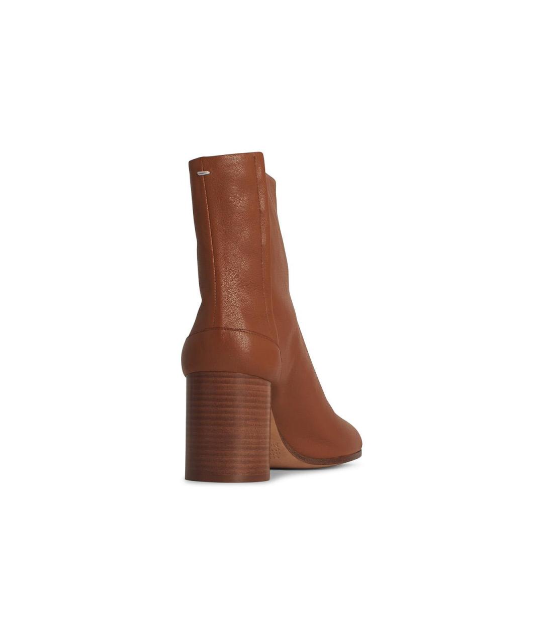 MAISON MARGIELA Коричневые кожаные ботильоны, фото 3
