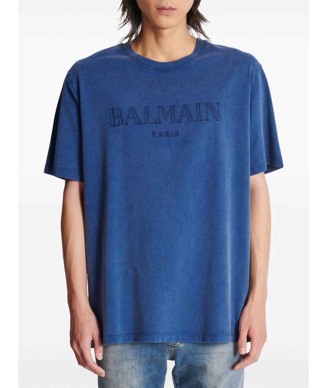 BALMAIN Синяя хлопковая футболка, фото 6