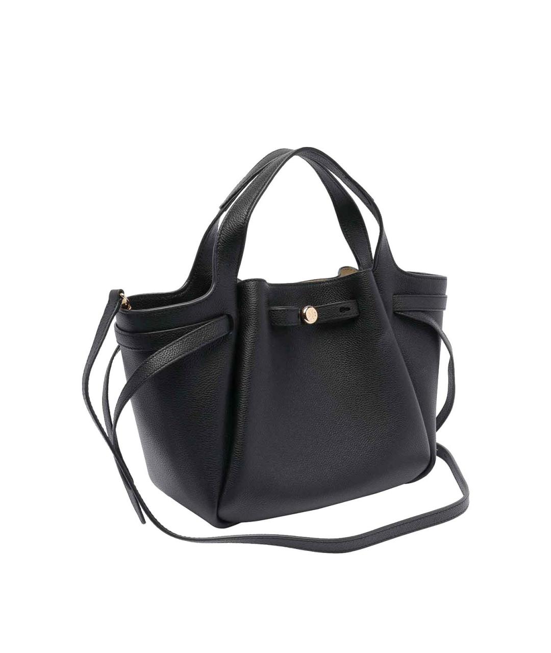 TORY BURCH Черная кожаная сумка с короткими ручками, фото 2