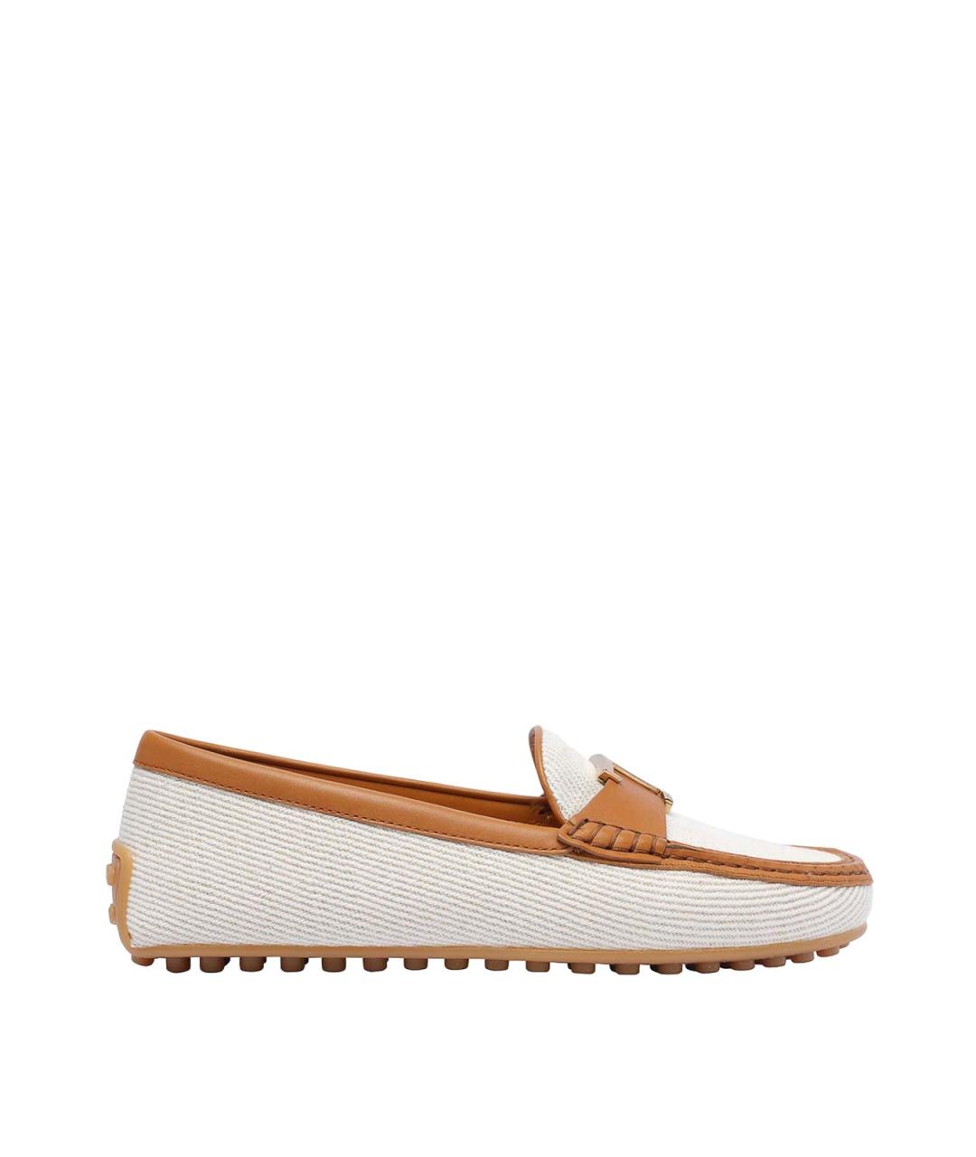 TOD'S Бежевые кожаные лоферы, фото 1