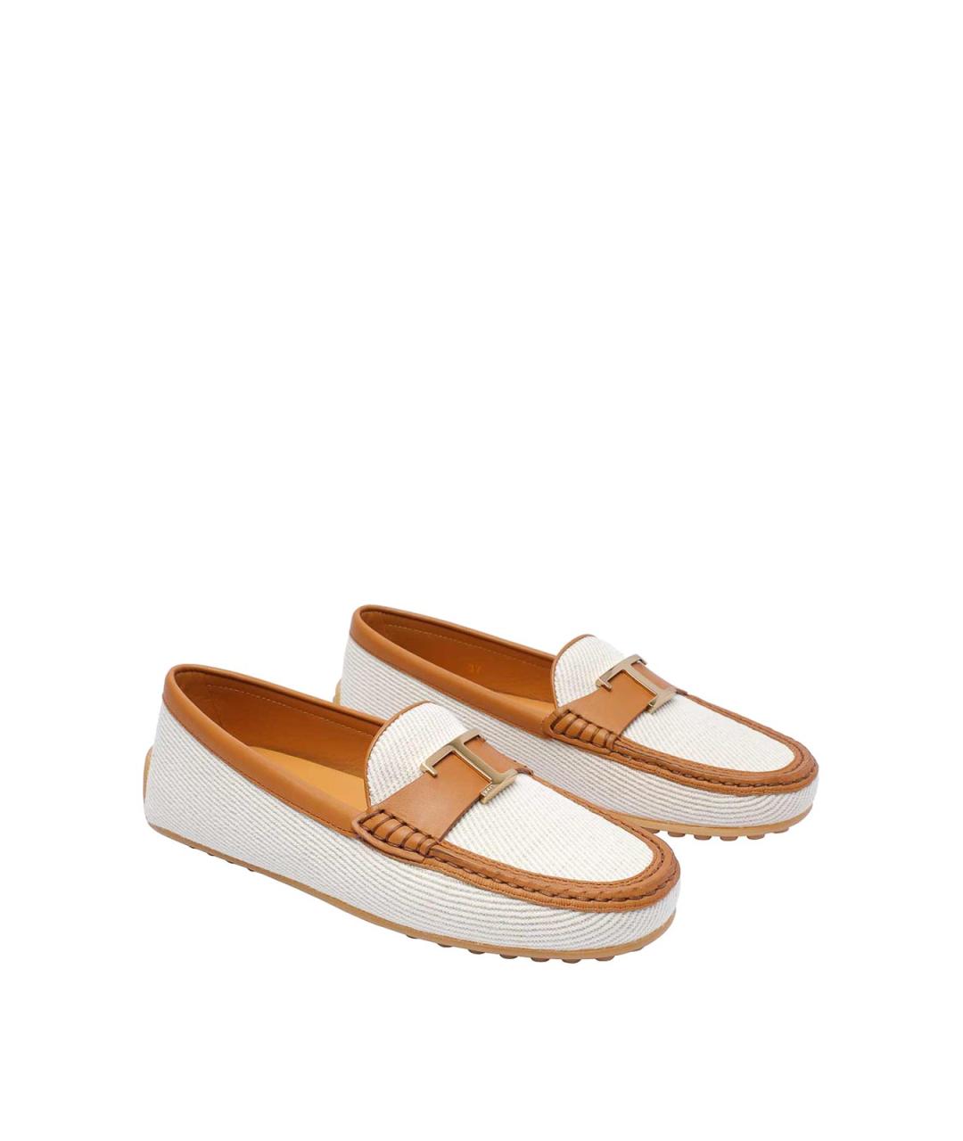TOD'S Бежевые кожаные лоферы, фото 2