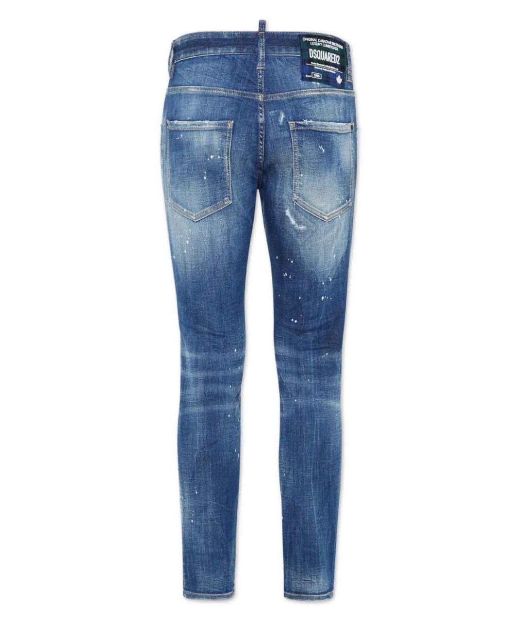DSQUARED2 Синие хлопковые прямые джинсы, фото 2