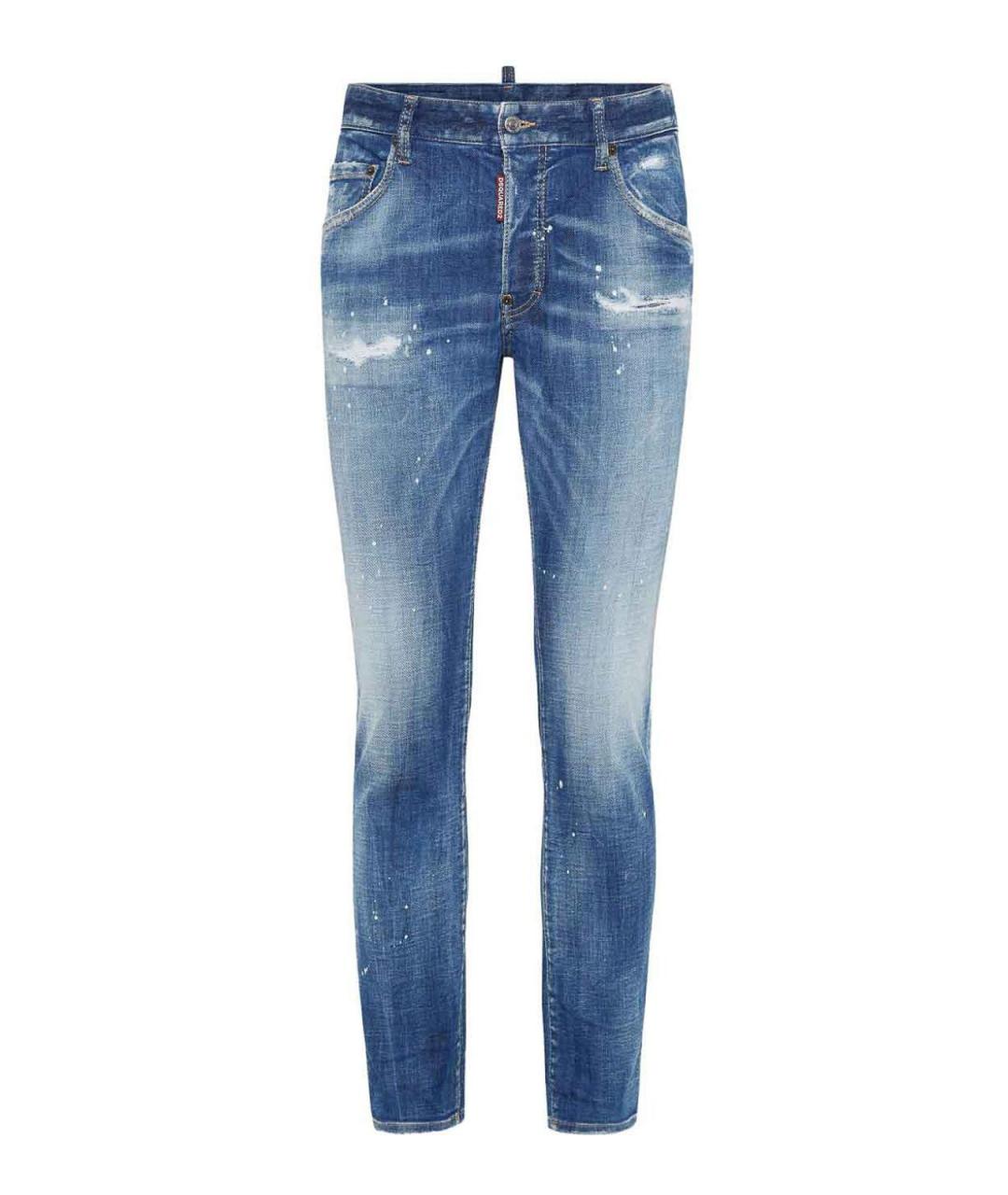DSQUARED2 Синие хлопковые прямые джинсы, фото 1