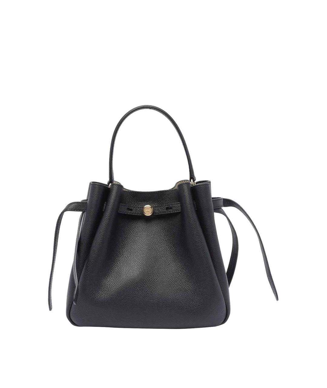 TORY BURCH Черная кожаная сумка с короткими ручками, фото 1