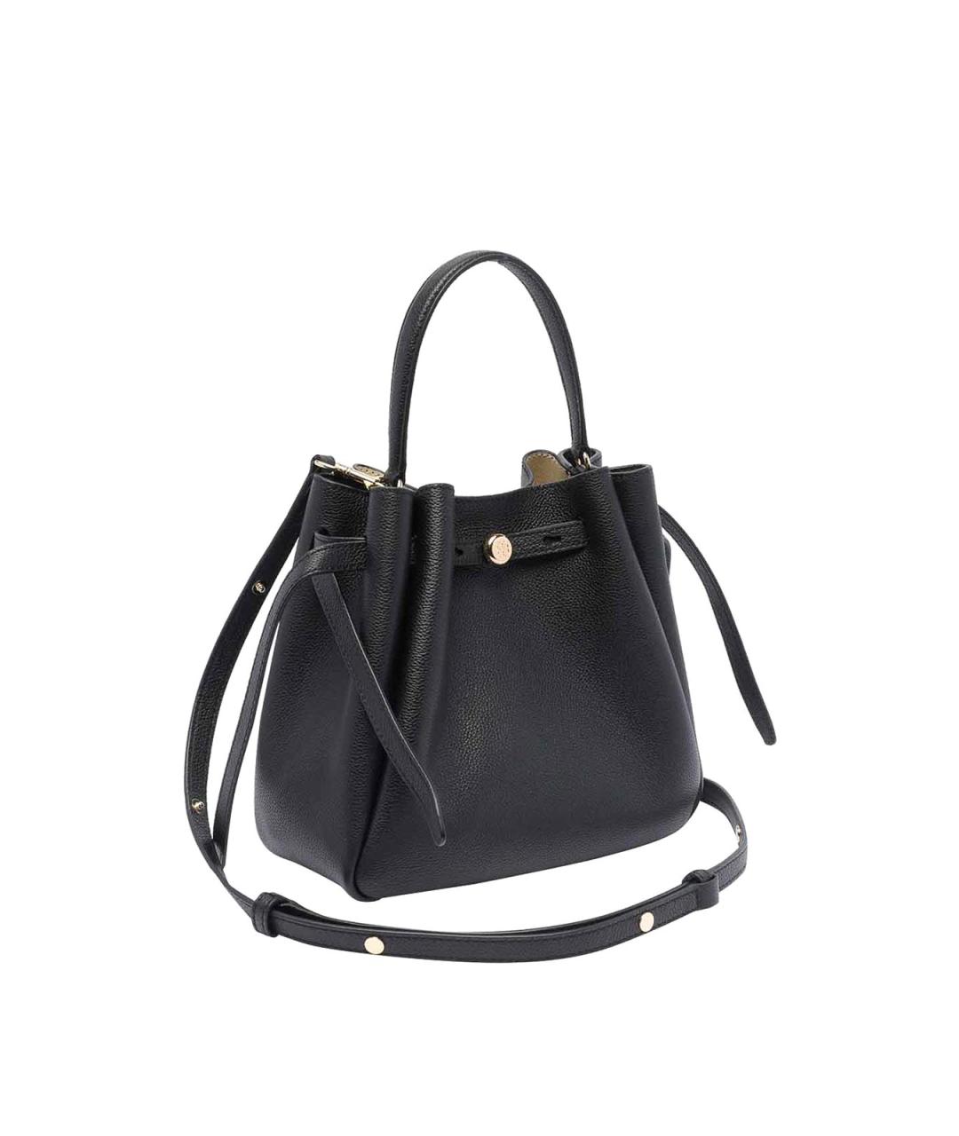 TORY BURCH Черная кожаная сумка с короткими ручками, фото 2