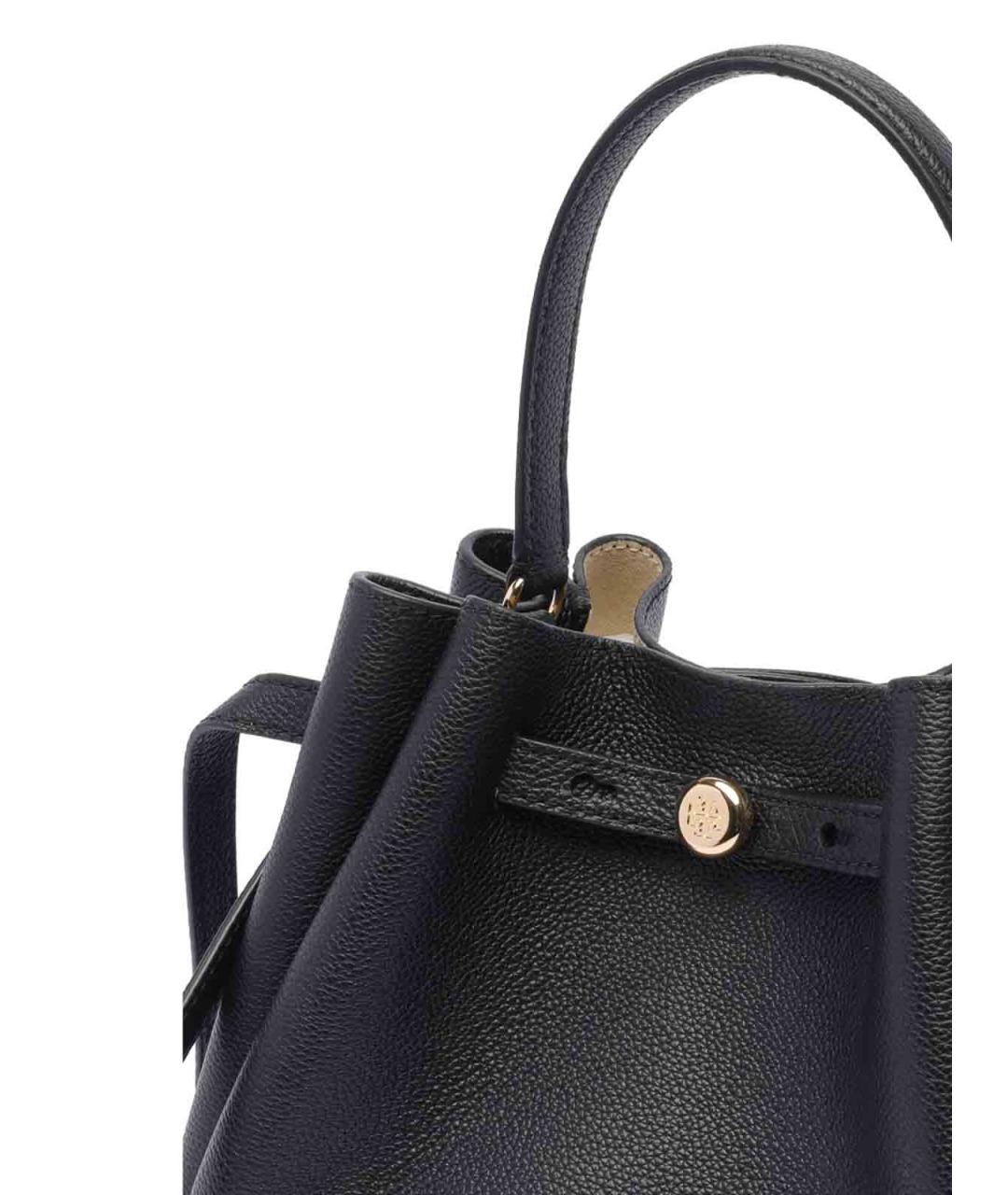 TORY BURCH Черная кожаная сумка с короткими ручками, фото 4